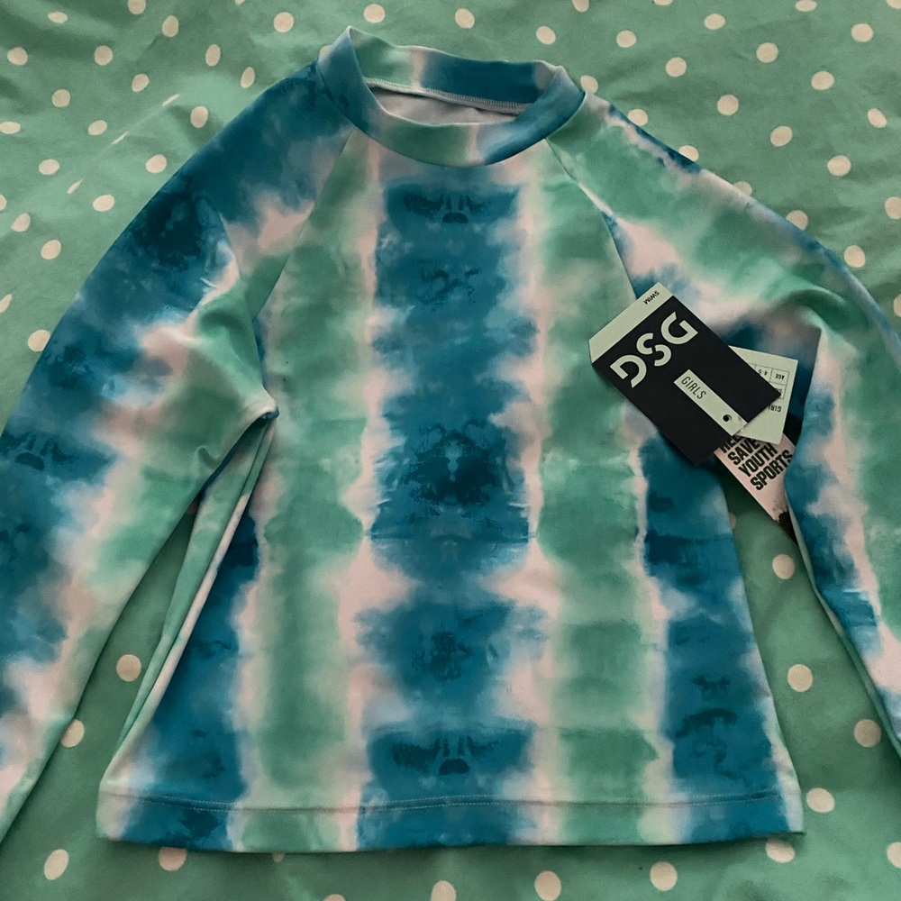 DSG Girls Rashguard Spring Tie Dye Long Sleeve Top Sz XS 4-6 NWT Dicks Sporting